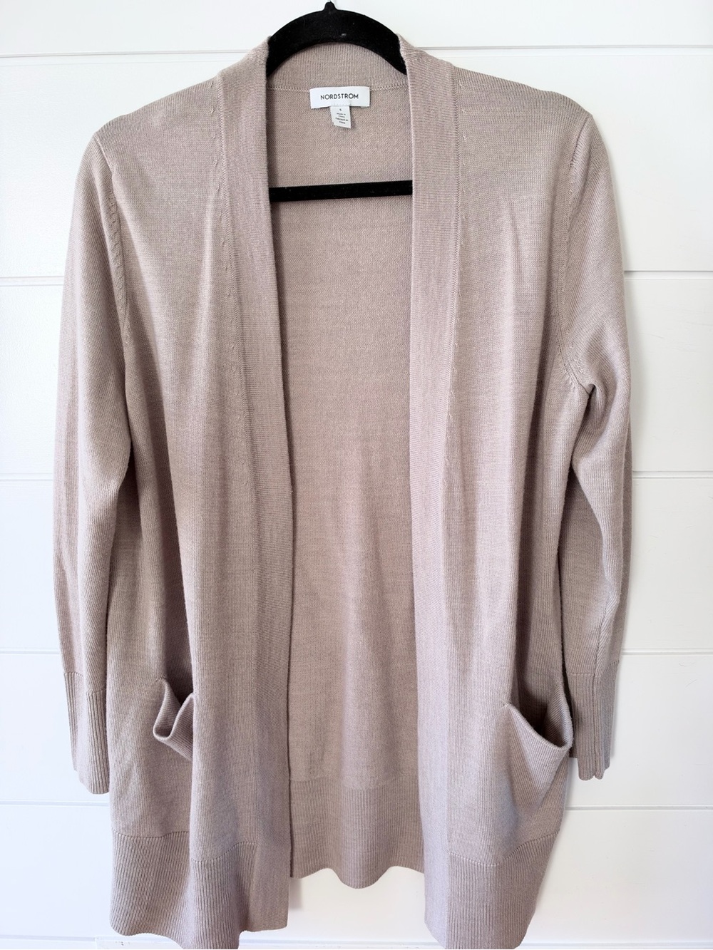 Nordstrom Women's Open-Front Cardigan in Light Taupe